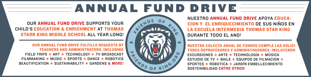 Friends of King Annual Fund Drive. Please donate.
